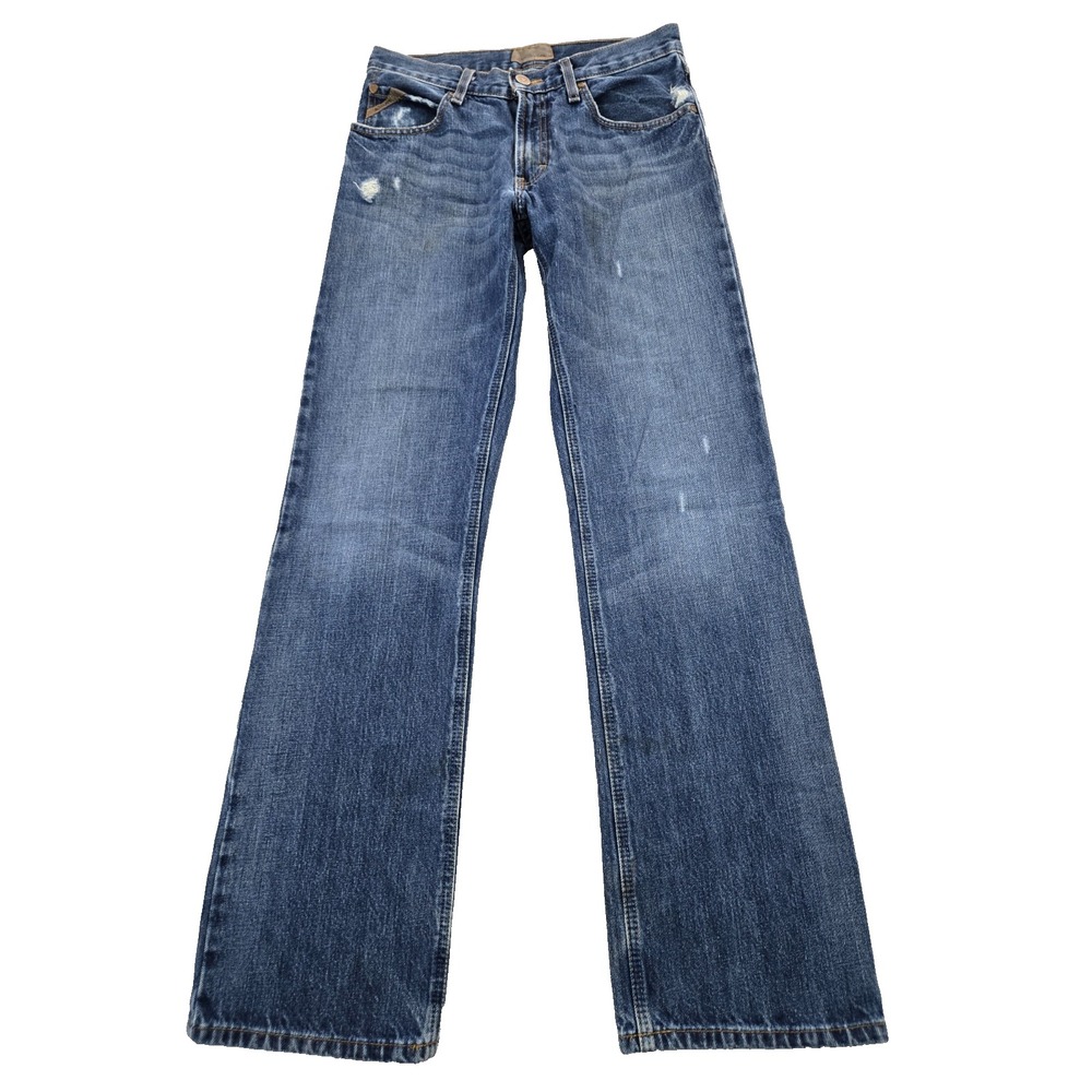 Ariat Bootcut Blue Jeans Mens Size 29 x 34 Western Cowboy Work Wear Distressed